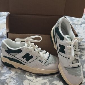 New Balance Reconsidered  550 Shoes in Green and White